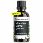 Vitamine D3 & K2 en Gouttes Premium 50 ml, Hautement Biodisponible, Fortement Dosée, Sans Additifs
