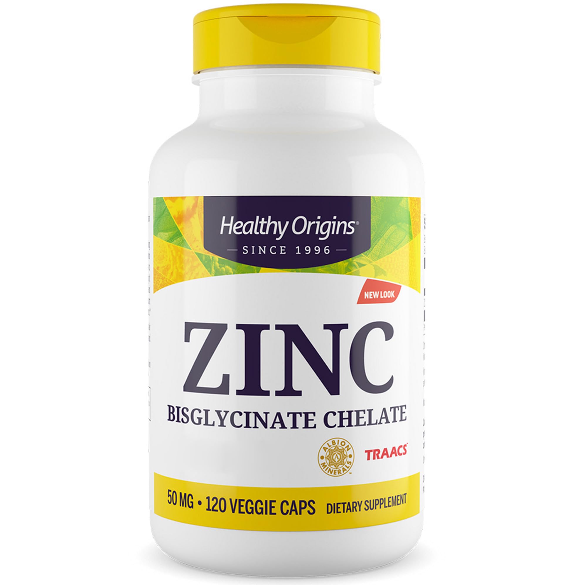 Zinc Bisglycinat Chelaté, 50mg – 120 Capsules, Végétarien, Sans Gluten, Sans Soja, Sans OGM