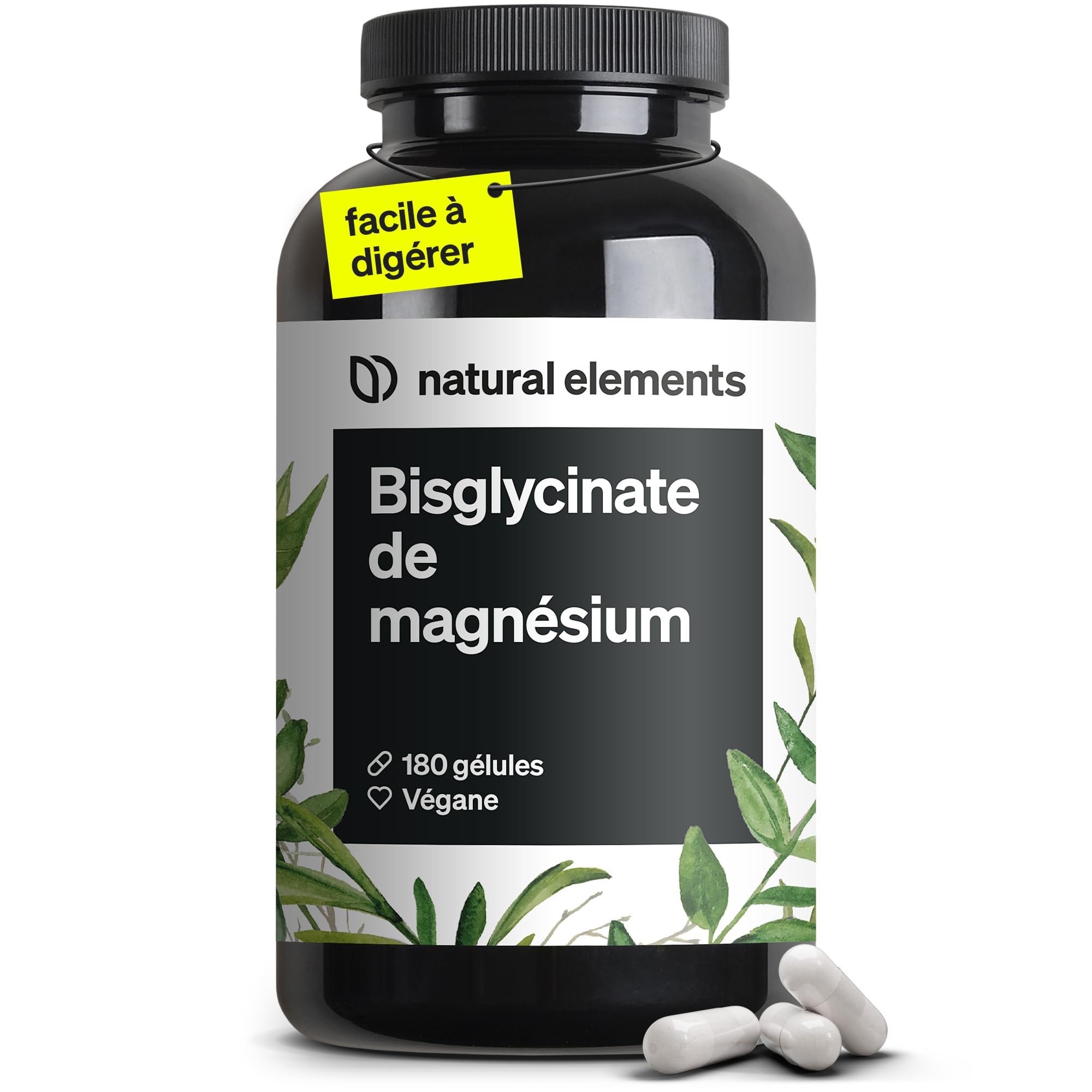 Magnésium Bisglycinate – 300 mg de magnésium, 2 mois d&rsquo;approvisionnement – doux sur l’estomac