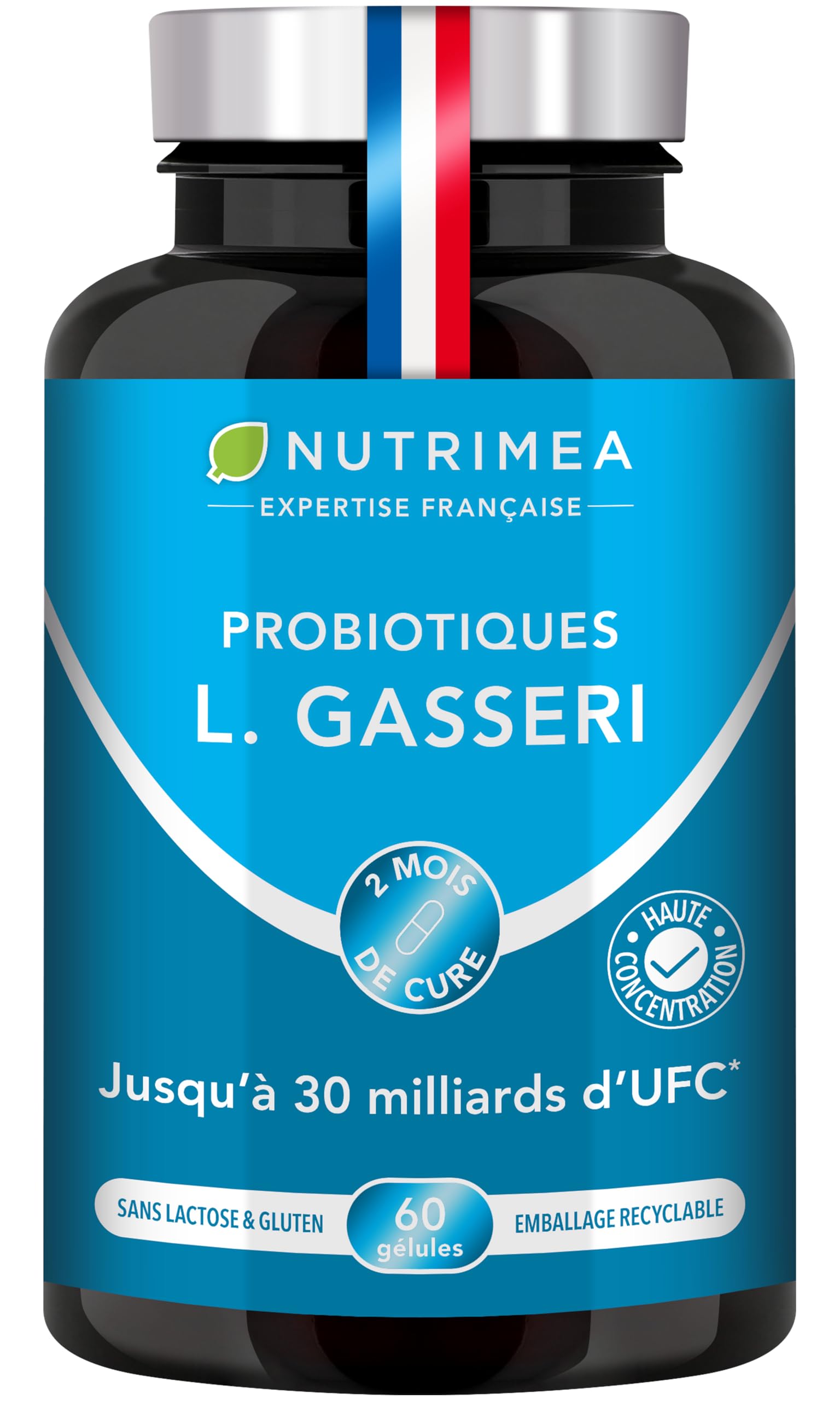 Probiotique pour Flore Intestinale & Digestion – Ventre Plat – Métabolisme et Contrôle du Poids – Lactobacillus Gasseri – 30 Milliards d&rsquo;UFC