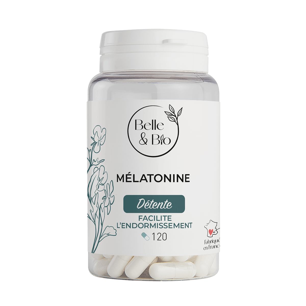 Mélatonine 1,8 mg – Belle & bio – 120 Gélules – Sommeil réparateur et endormissement rapide – Cure 2 Mois