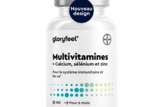 Multivitamines et Minéraux Hautement Dosés, Avec Zinc, Sélénium, Calcium, Biotine, Vitamines A, B1, B2, B3, B6, C, et D3, Immunité, Fatigue, Muscles, Os et Peau