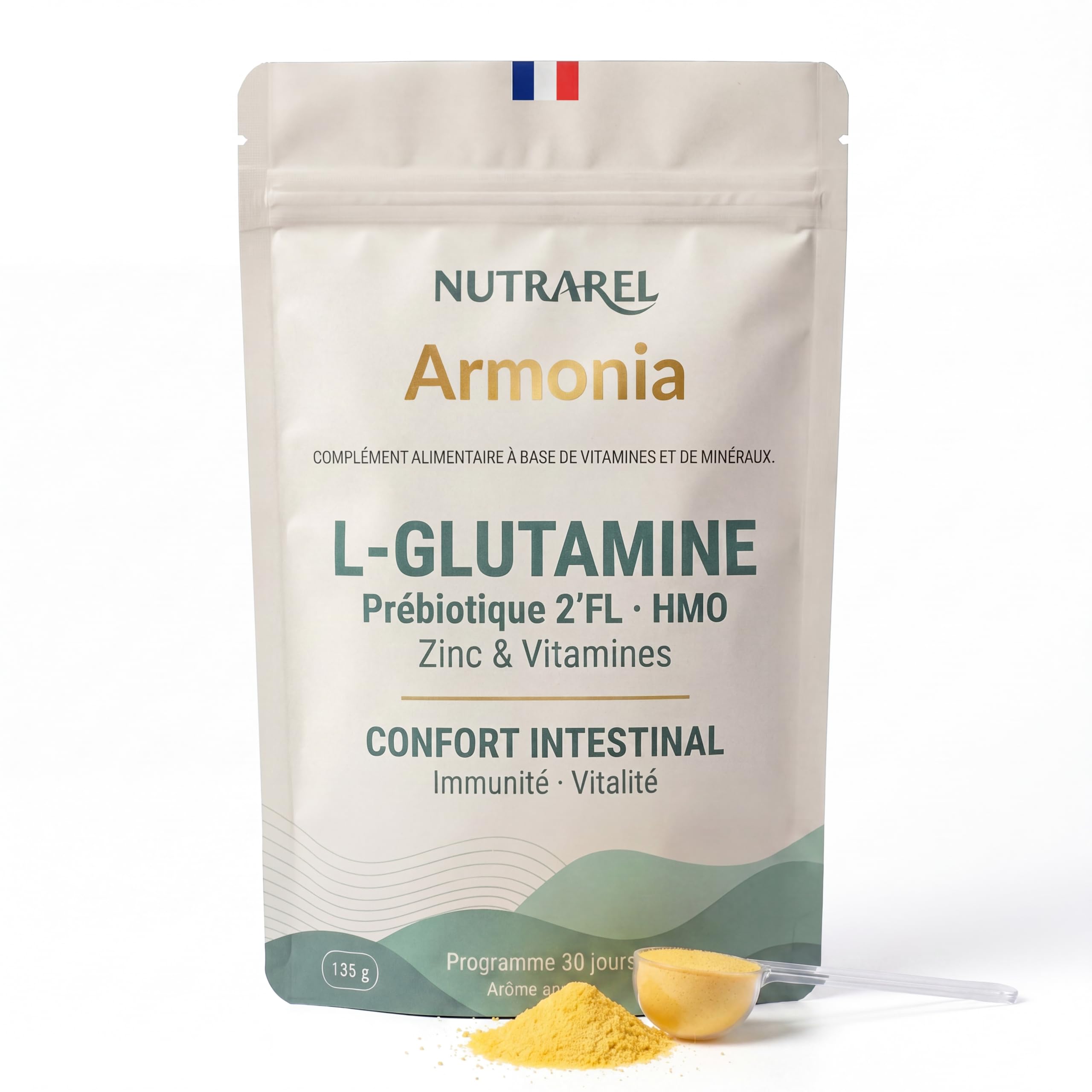 Prébiotiques & L-Glutamine 2000 mg – Confort Digestif Ballonnements Ventre Gonflé Maux de Ventre – Flore Intestinale & Microbiote