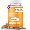 Ashwagandha BIO Extra Fort – 2500 mg Extrait 5:1 Concentré en Withanolides – Relaxation, Sommeil & Périodes de Stress – 120 Gélules