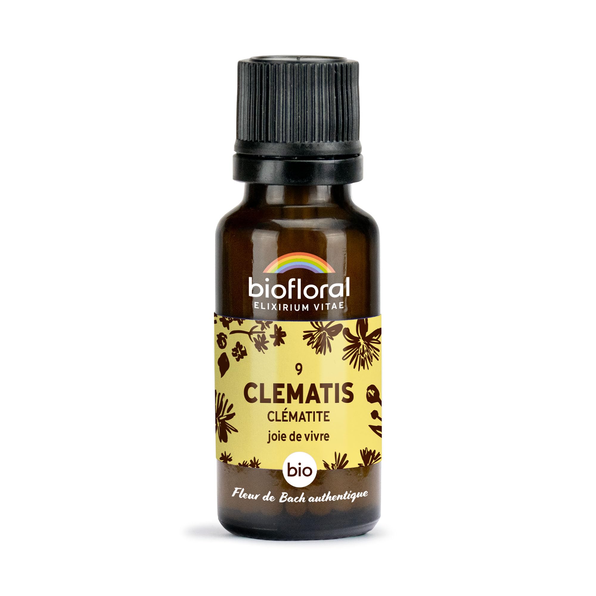 Fleur de Bach n°9 Clematis (Clématite) Bio – Biofloral – 470 Granules – Aide les rêveurs à revenir à la réalité