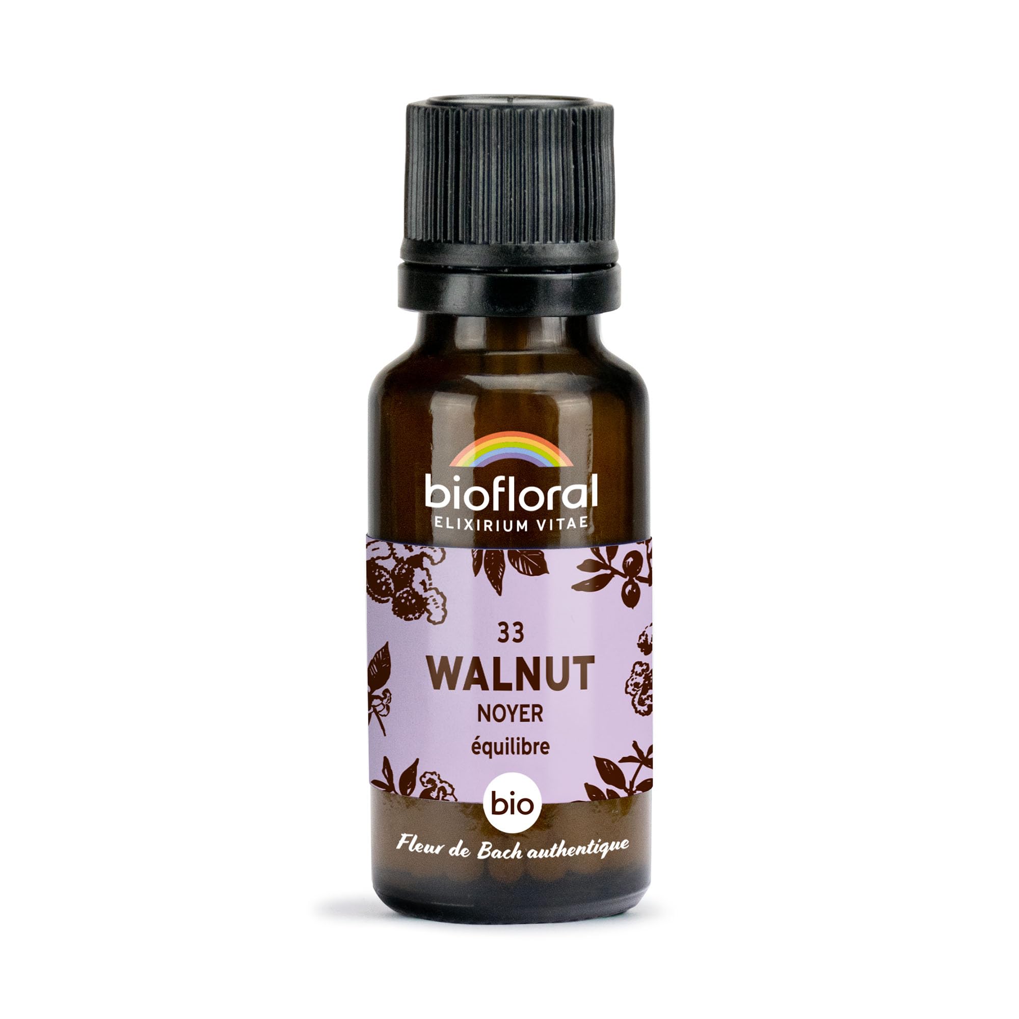 Fleur de Bach n°33 Walnut (Noyer) Bio – Biofloral – 470 Granules – Sans Alcool – pour les phases de transition et couper les liens