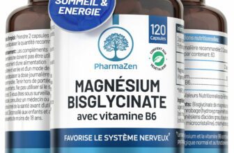 Magnésium Bisglycinate 300 mg + Vitamine B6 – Sommeil, Stress, Fatigue – Absorption Maximale