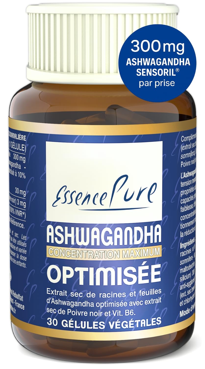 Ashwagandha Sensoril® – Api-Nature – 300mg – 10% Withanolides – Stress  intense adulte et Sommeil avec Vitamine B6 – 30 Gélules
