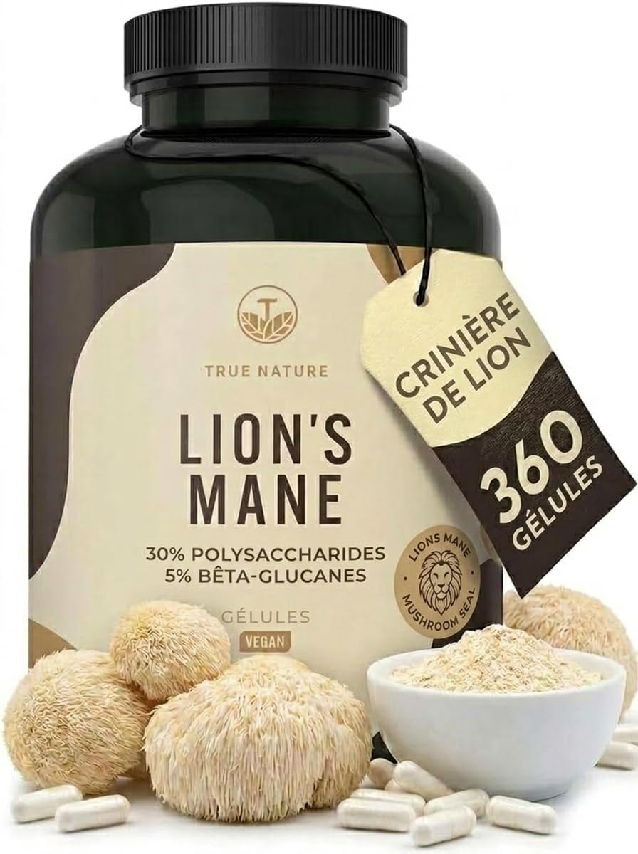Lion&rsquo;s Mane Hericium erinaceus  2000 mg – True nature – 360 gélules