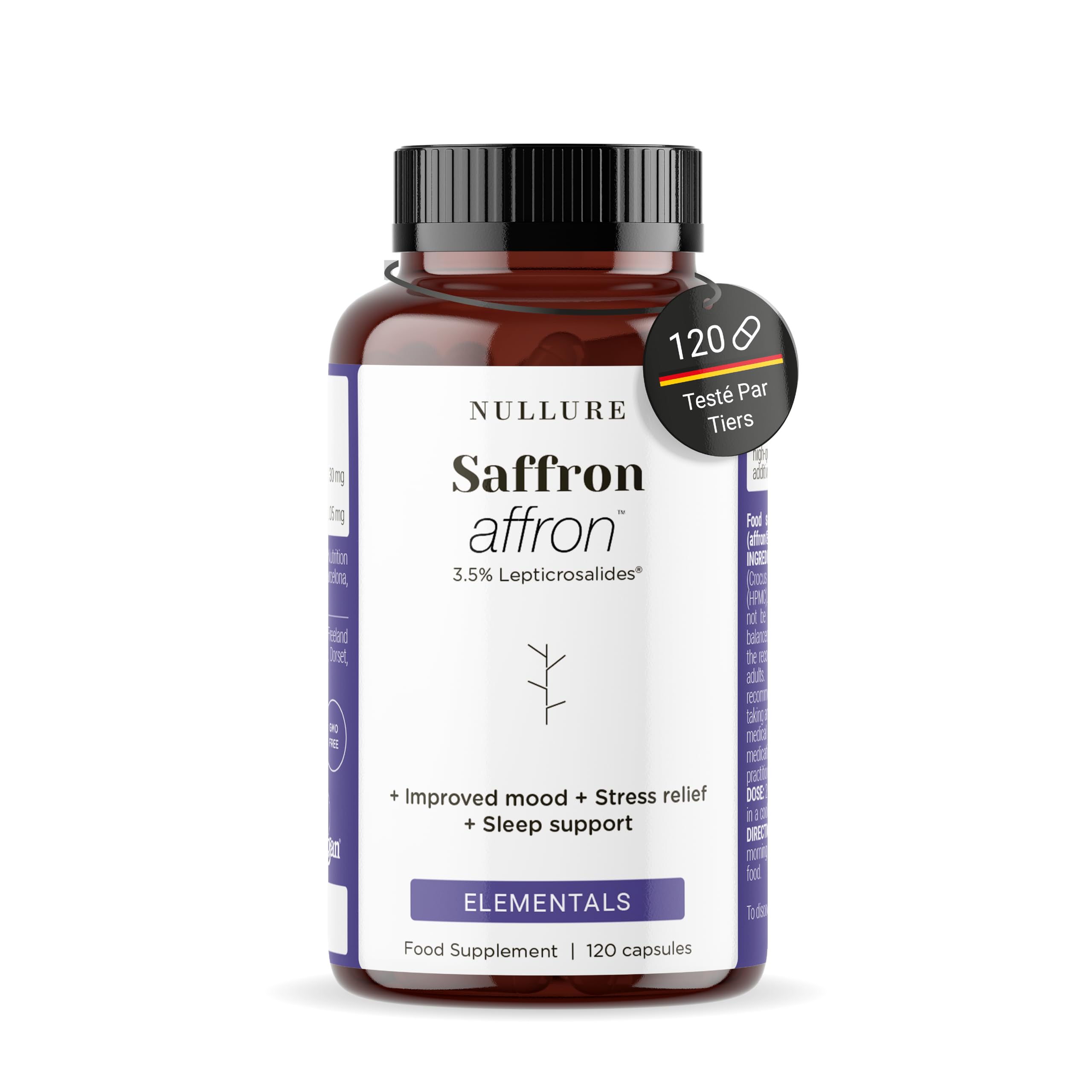 Safran Affron® 30mg Nullure – Extrait titré 3:1-3,5% Safranal + Crocines – Réduire l&rsquo;anxiété, améliorer l&rsquo;humeur et la qualité du sommeil