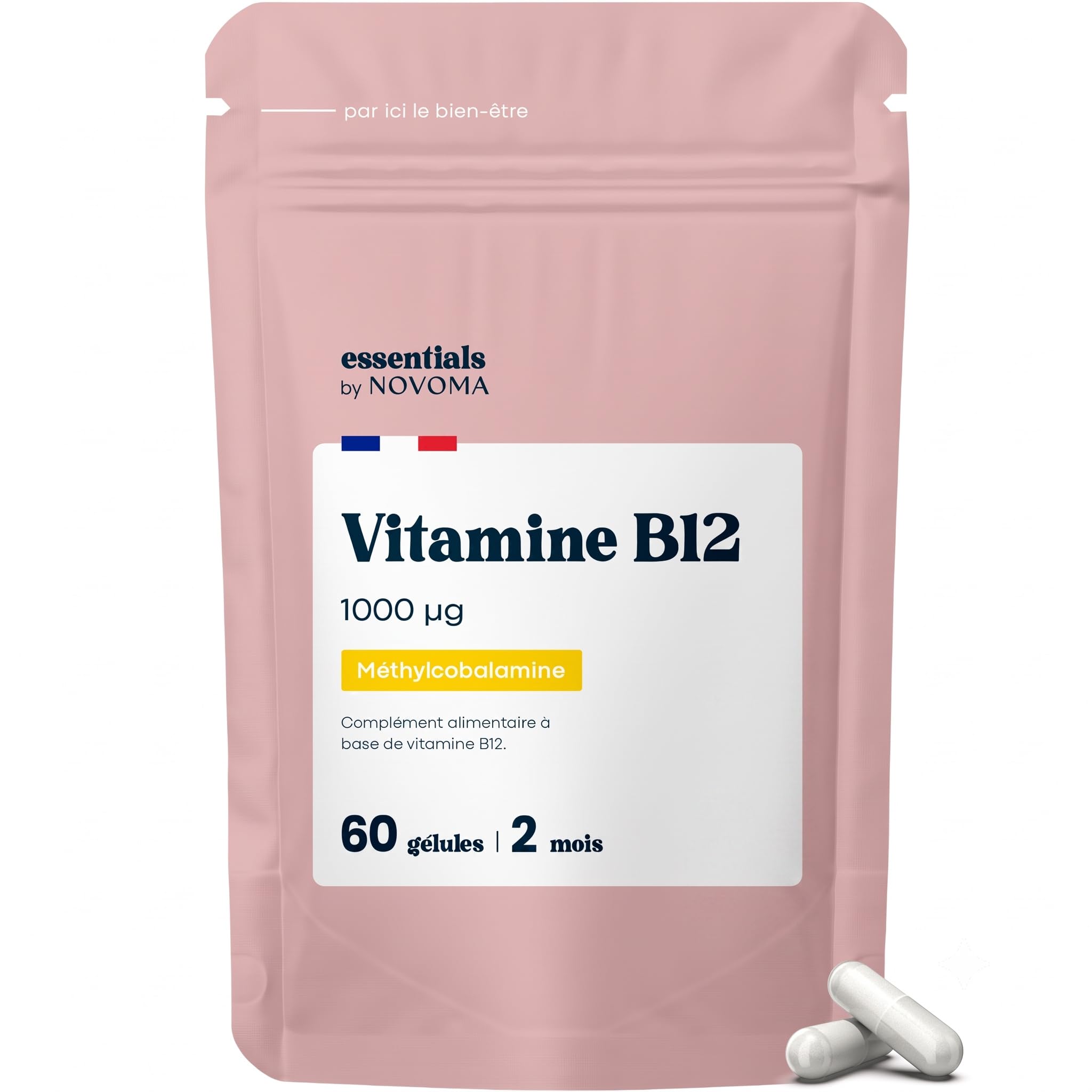 Vitamine B12 1000 µg – Méthylcobalamine – Novoma – 60 Gélules
