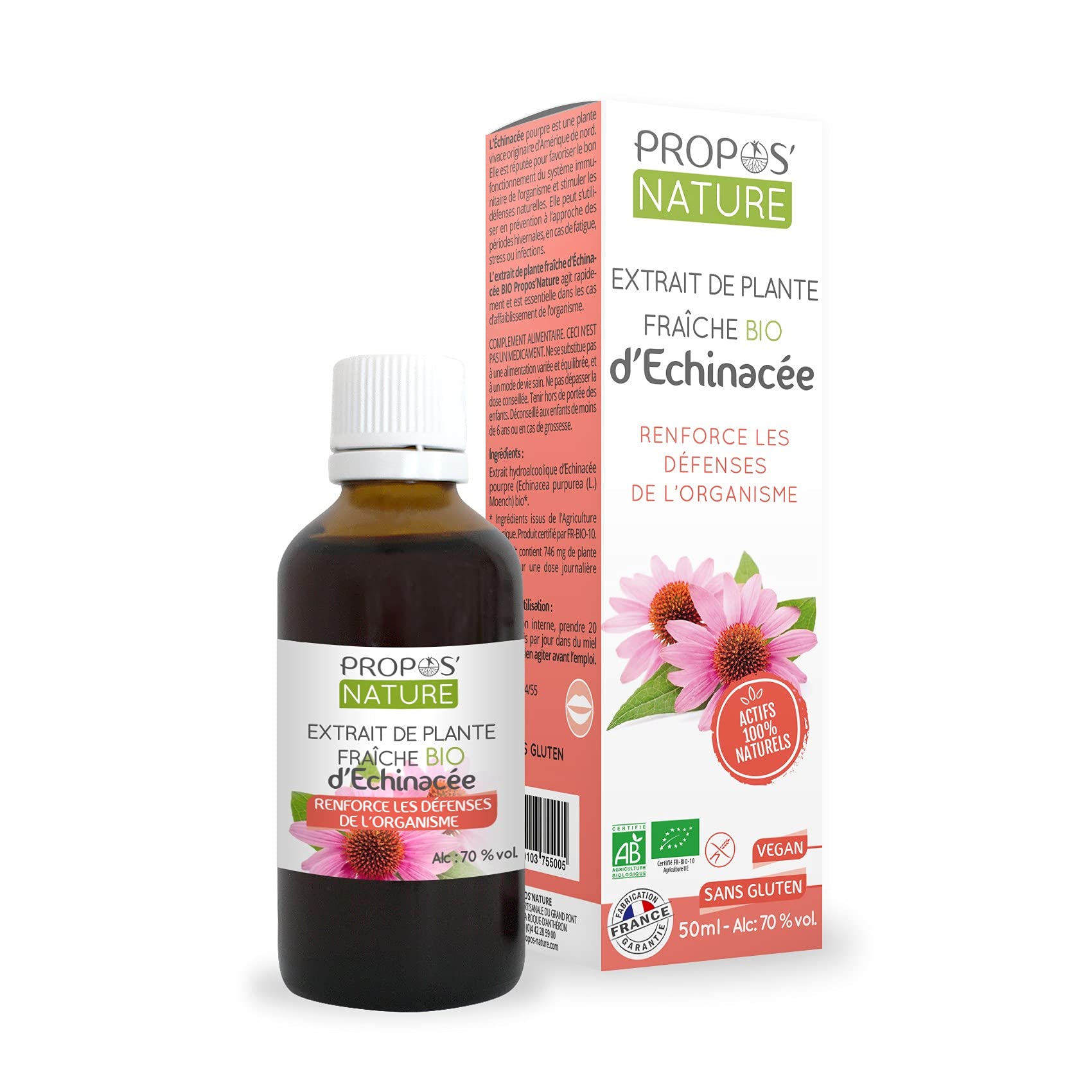 Echinacée Bio – Propos&rsquo;nature – 50 ml – Renforcement des défenses naturelles