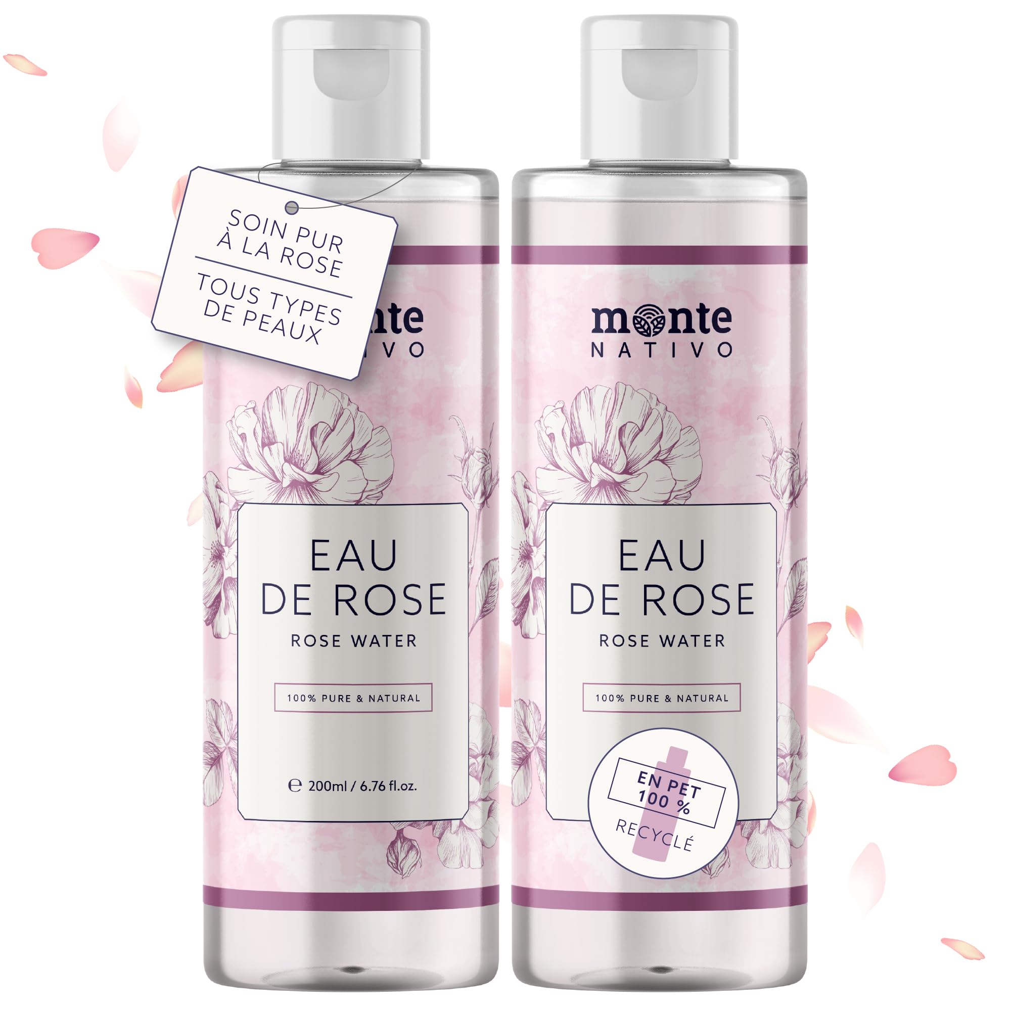Eau de Rose Rosa damascena – Monte nativo – 200 ml – Soin de la peau