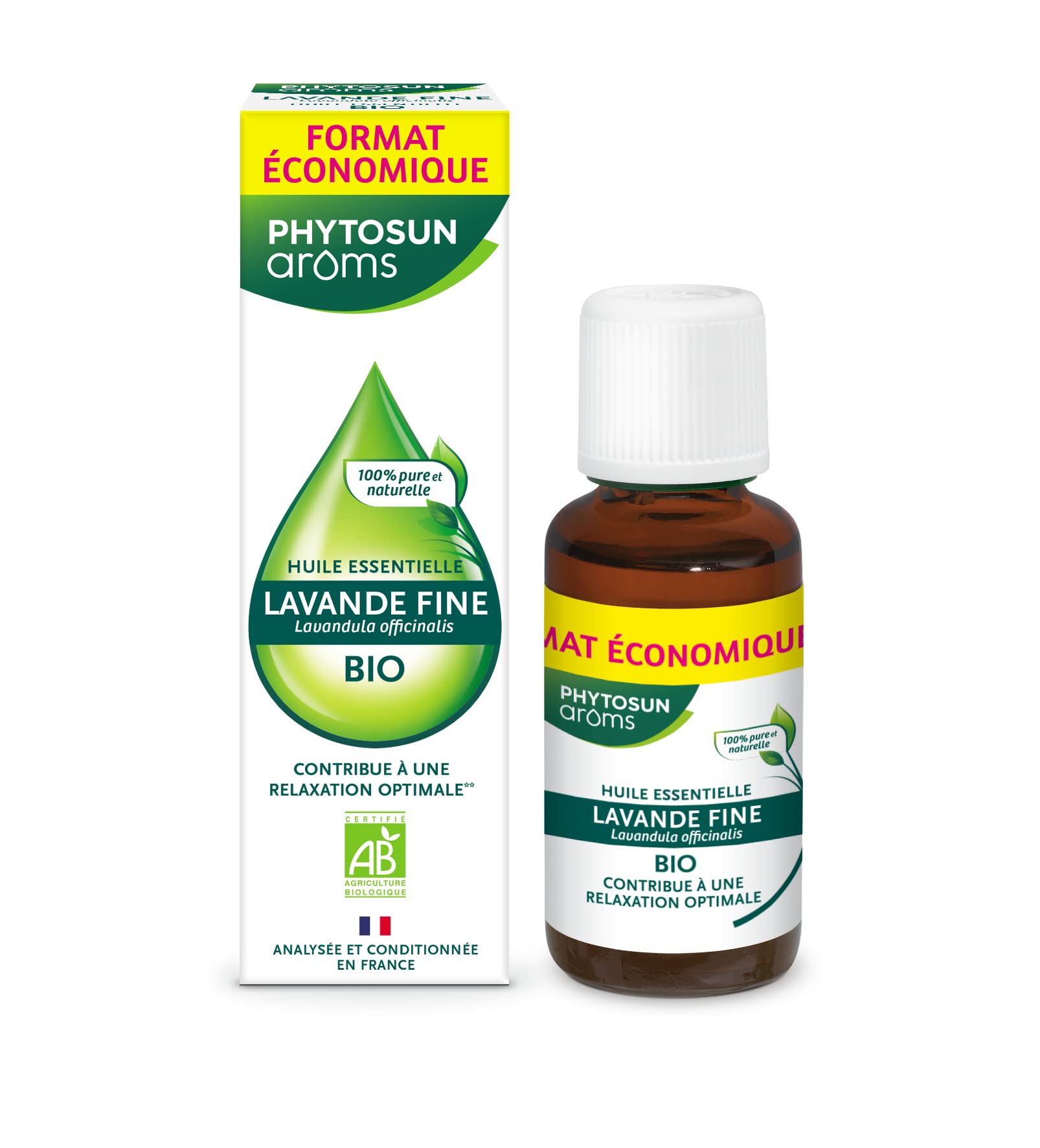 Huile essentielle de Lavande fine Bio – Phytosun aroms – 30 ml – Relaxation et Détente