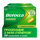 Berocca® Energie – Multivitamines et Minéraux – Vitamine C, B3, B5, B1, B12, Calcium, Magnésium et Zinc – Aide à réduire la fatigue
