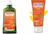 Huile de Massage à l&rsquo;Arnica + Gel douche Sport – Weleda – Préparation et récupération musculaires – Routine sportive