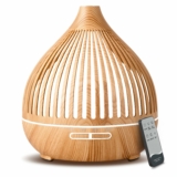Diffuseur d&rsquo;Huile Essentielle avec télécommande 3 minuterie, 7 Couleurs LED, Ultrasonique – Cozary – 400 ml