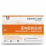 Granions Booster Energie Physique et Mentale | Anti Fatigue | Ginseng, Gingembre, Guarana, Gelée Royale, Vitamine B6, Cafeine – Mémoire et Concentration, 30 Ampoules Buvables