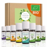 Coffret Huiles essentielles 8x10ml : Menthe poivrée, Citronnelle de Java, Cèdre de l&rsquo;Atlas, Lavandin, Eucalyptus, Orange douce, Ravintsara, Citron